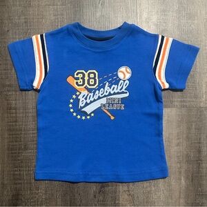 💞 New Baby & Toddler Boys Size 5T Blue “Baseball Mini League” Textured Tee Shirt